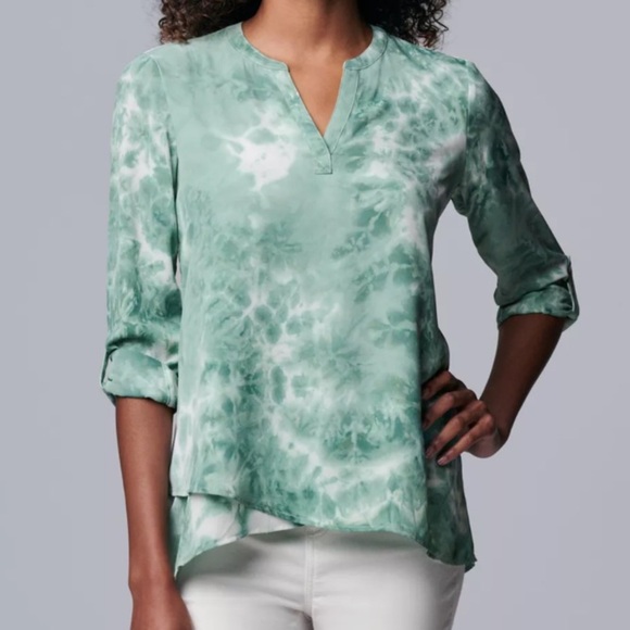 Simply Vera by Vera Wang Women’s Tie Dye Blouse - Picture 3 of 5